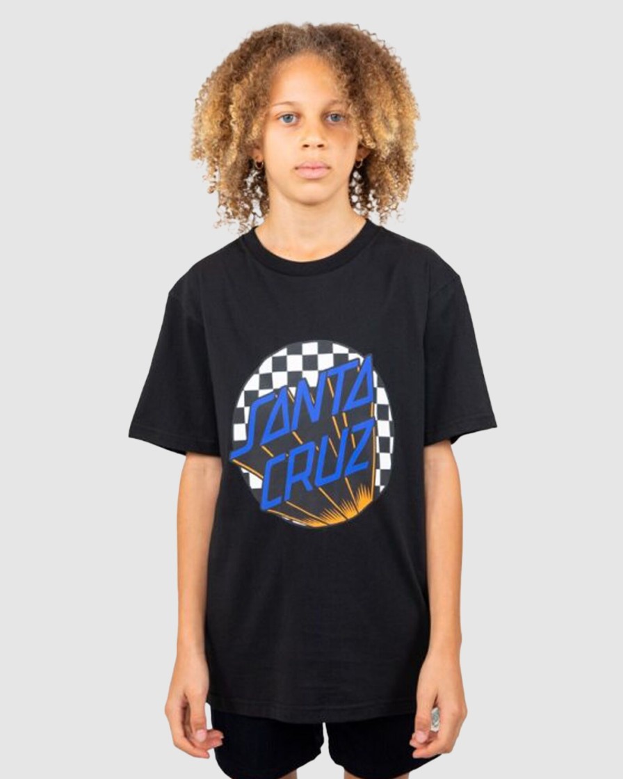 Youth SANTA CRUZ Clothing | Check Delta Dot Front Tee Blk