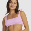 Women ROXY Bikini Tops | Womens Rib Roxy Love The 360 Full Coverage Bikini Top