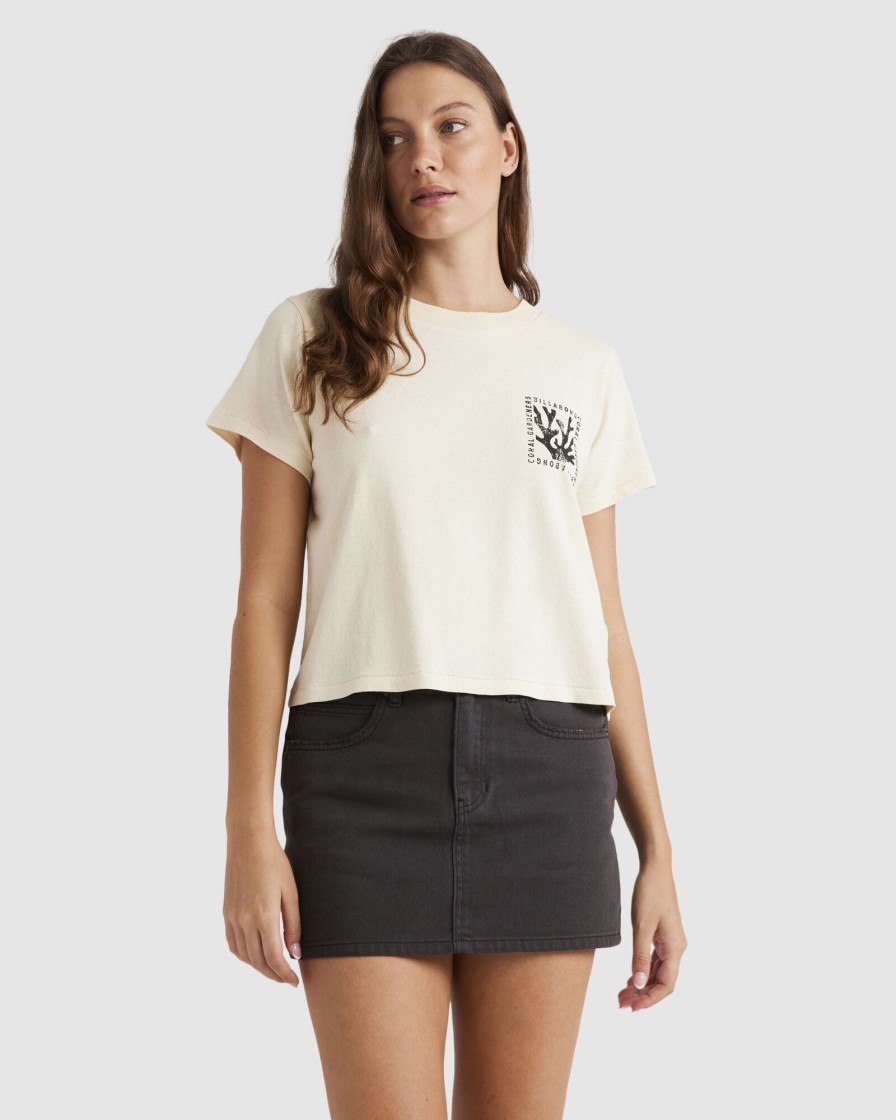 Women BILLABONG Tops | Coral Gardener Shrunken Tee