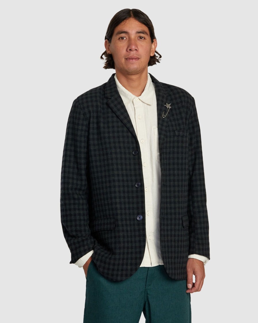 Men RVCA Jackets | Spun Spirit Studio Plaid Blazer