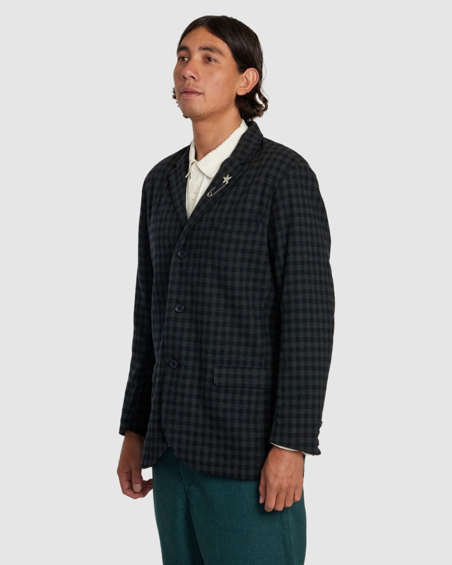 Men RVCA Jackets | Spun Spirit Studio Plaid Blazer