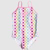 Youth ROXY Clothing | Girls Rainbow Check One-Piece Swimsuit