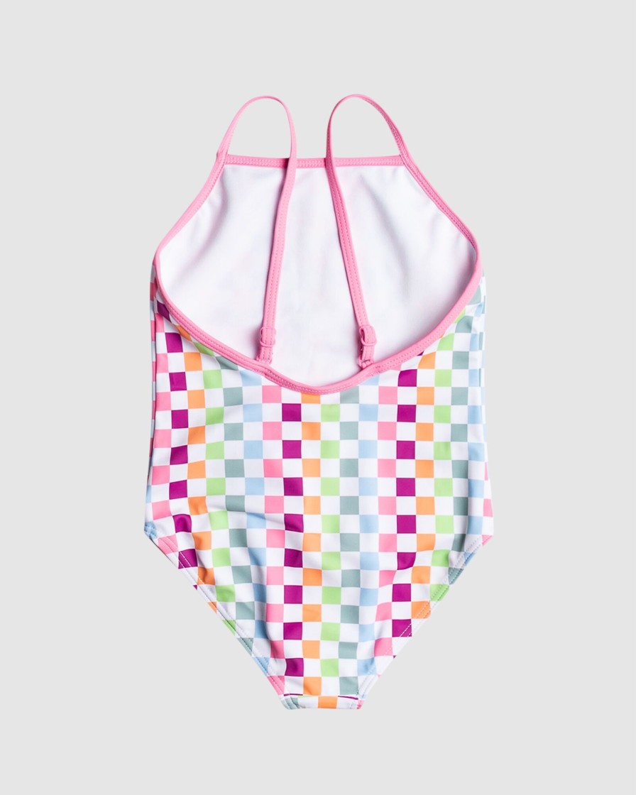 Youth ROXY Clothing | Girls Rainbow Check One-Piece Swimsuit