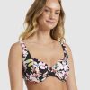 Women ROXY Bikini Tops | Womens Printed Beach Classics D-Cup Underwired Bikini Top