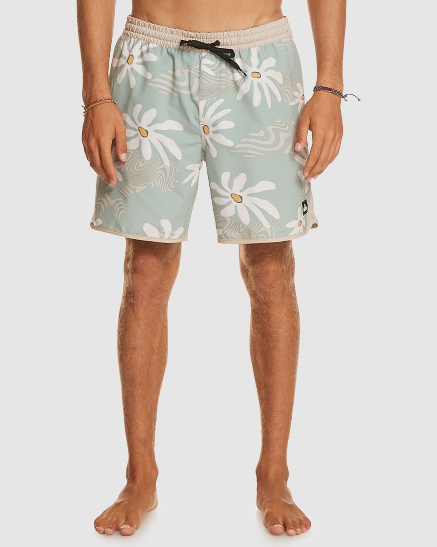 Men QUIKSILVER Boardshorts | Mens Surfsilk Scallop Volley 17" Swim Shorts