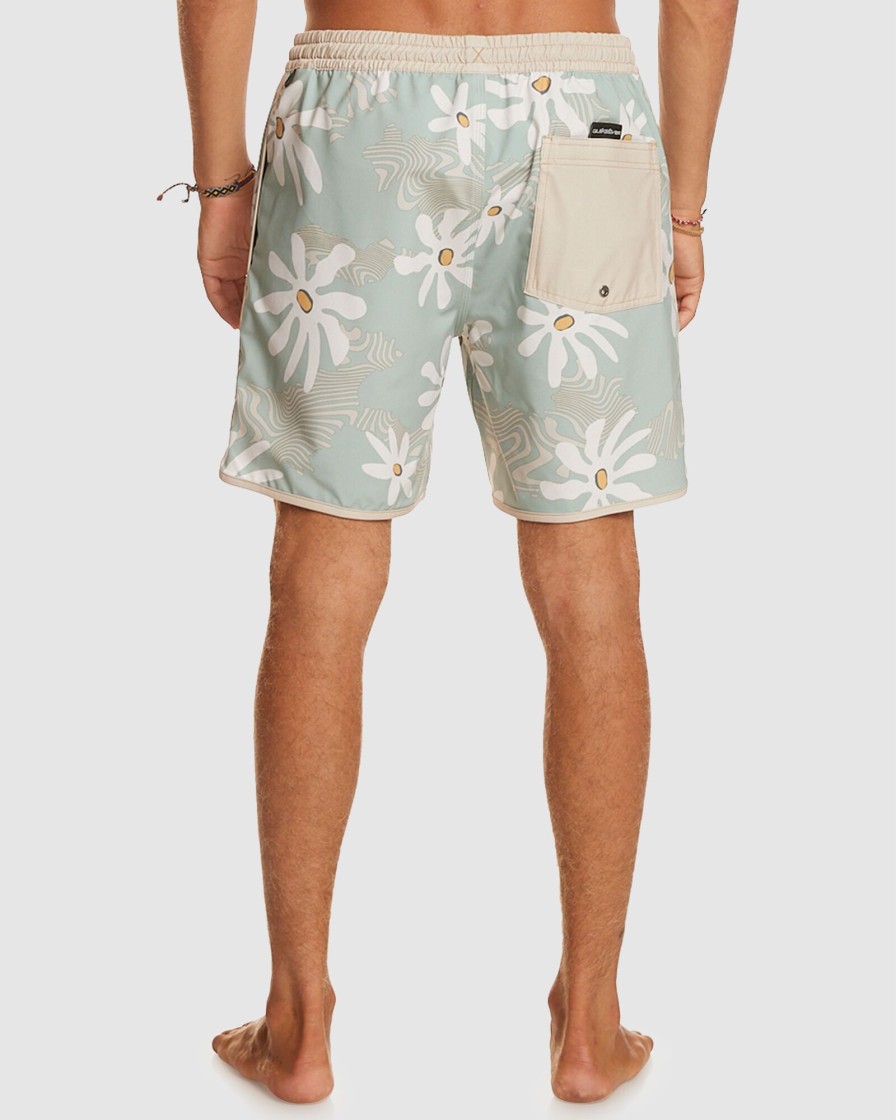 Men QUIKSILVER Boardshorts | Mens Surfsilk Scallop Volley 17" Swim Shorts