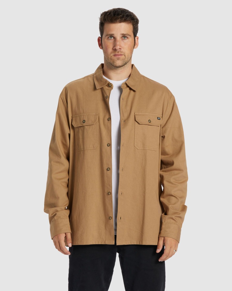 Men BILLABONG Shirts | Zeledon Solid Flannel