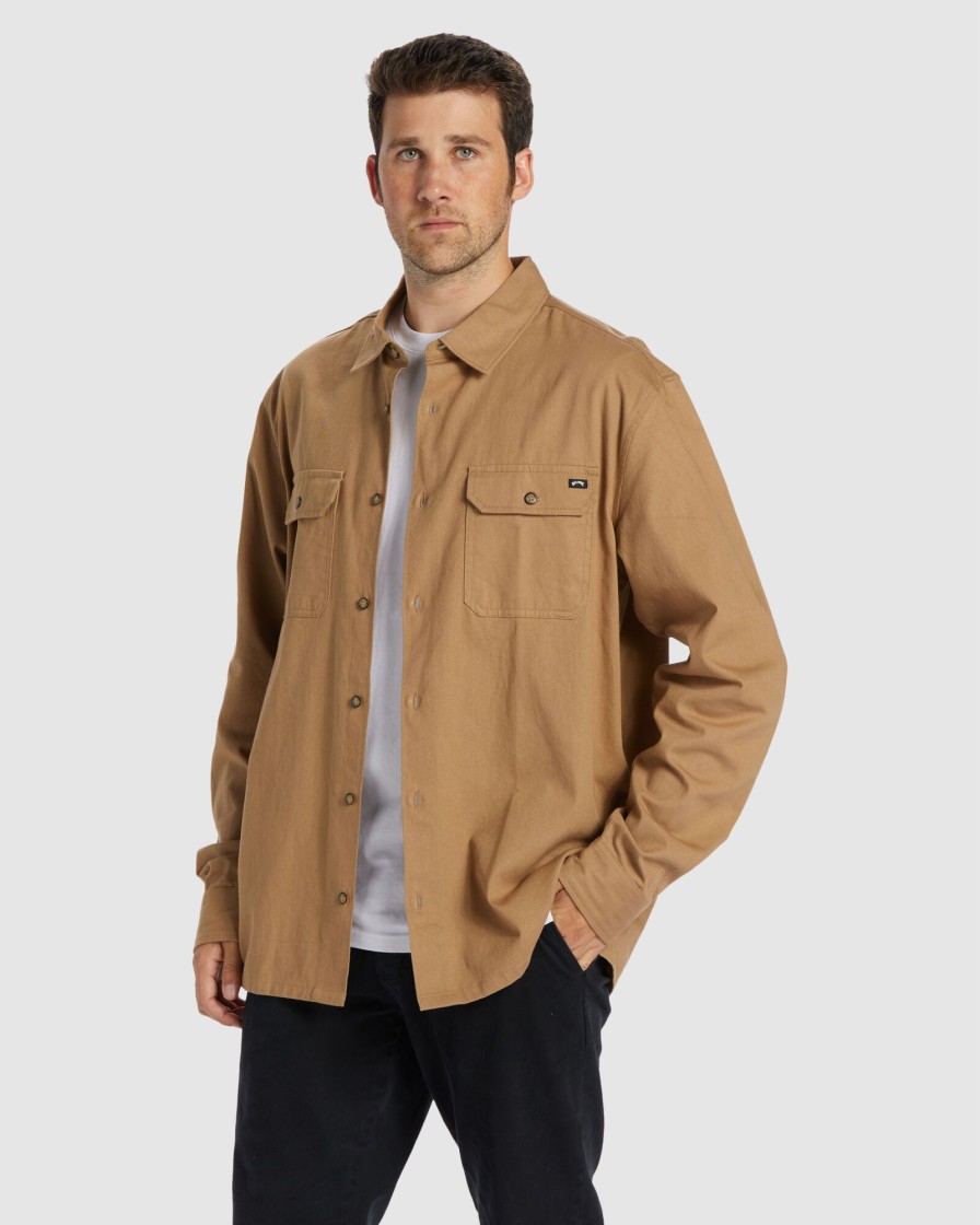 Men BILLABONG Shirts | Zeledon Solid Flannel