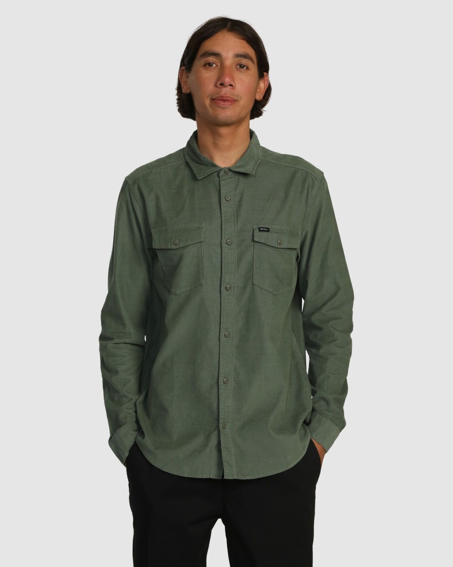 Men RVCA Shirts | Freeman Cord Long Sleeve Shirt