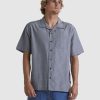 Men QUIKSILVER Shirts | Mens Flaming Mini Check Short Sleeve Shirt