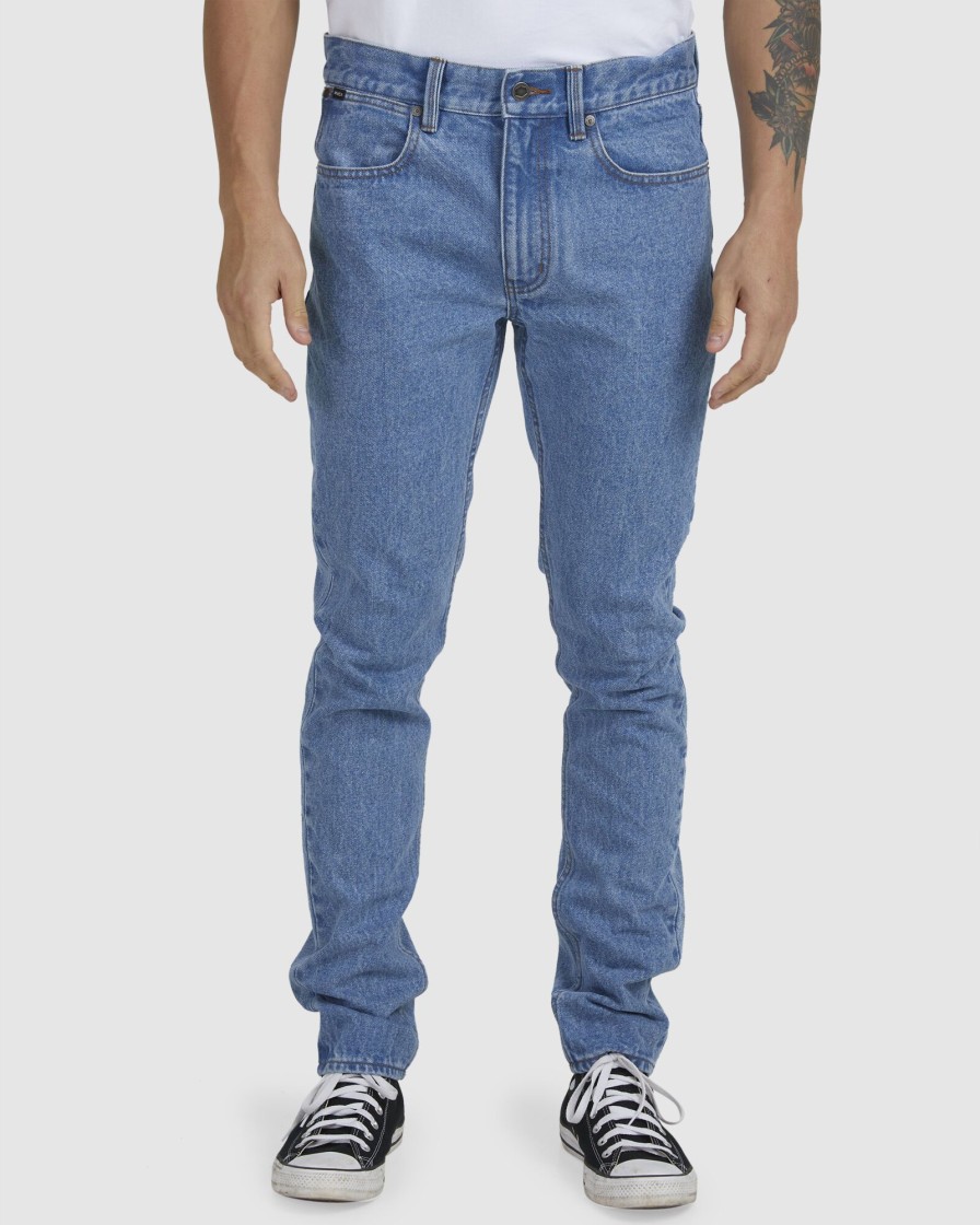 Men RVCA Jeans | Rvca Rockers Skinny Denim Jeans