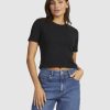 Women ROXY Tops | Womens Baseline Cropped T-Shirt