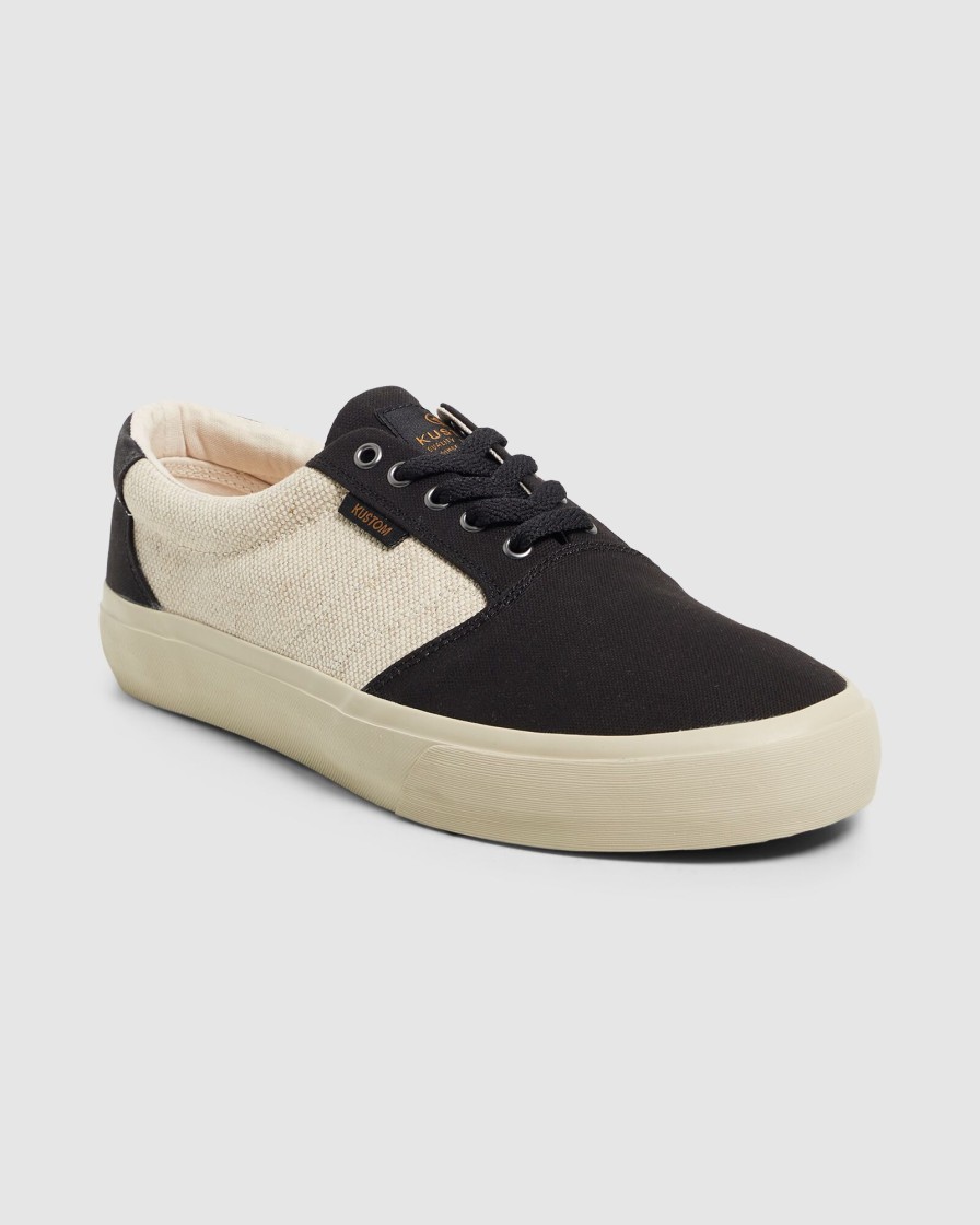 Men KUSTOM Casual | Central Wide Black Hemp