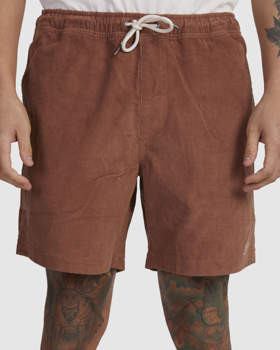 Men RVCA Shorts | Escape Cord Elastic Script Shorts