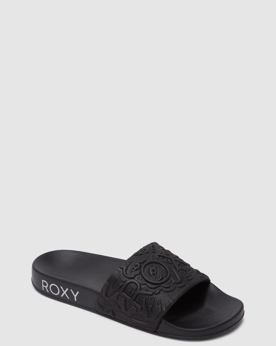 Women ROXY Slides | Womens Slippy Mandala Sandals