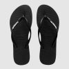 Women HAVAIANAS Sandals | Slim Rubber Logo Black/White