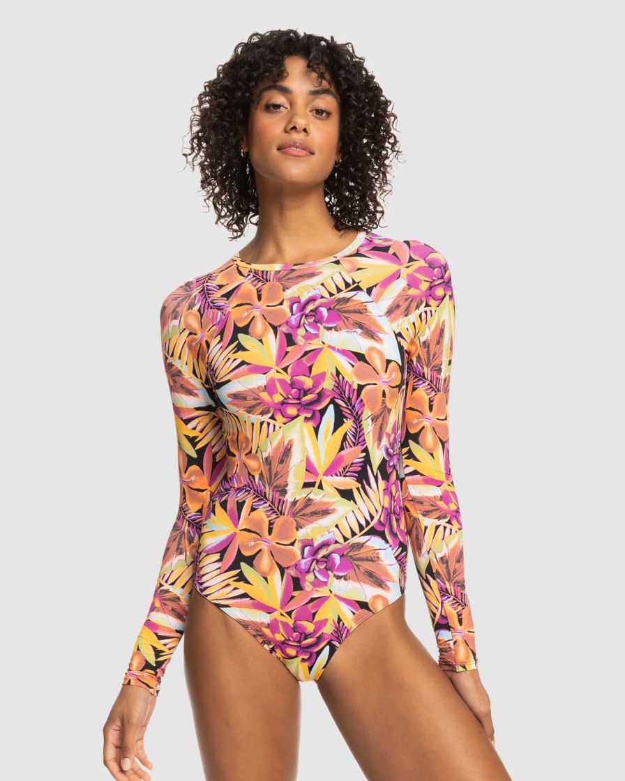 Women ROXY Rashvests | Womens Fashion Long Sleeve One-Piece Swimsuit