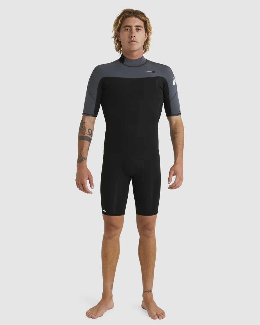 Men QUIKSILVER Wetsuits | Mens 2/2Mm Everyday Sessions Short Sleeve Back Zip Springsuit