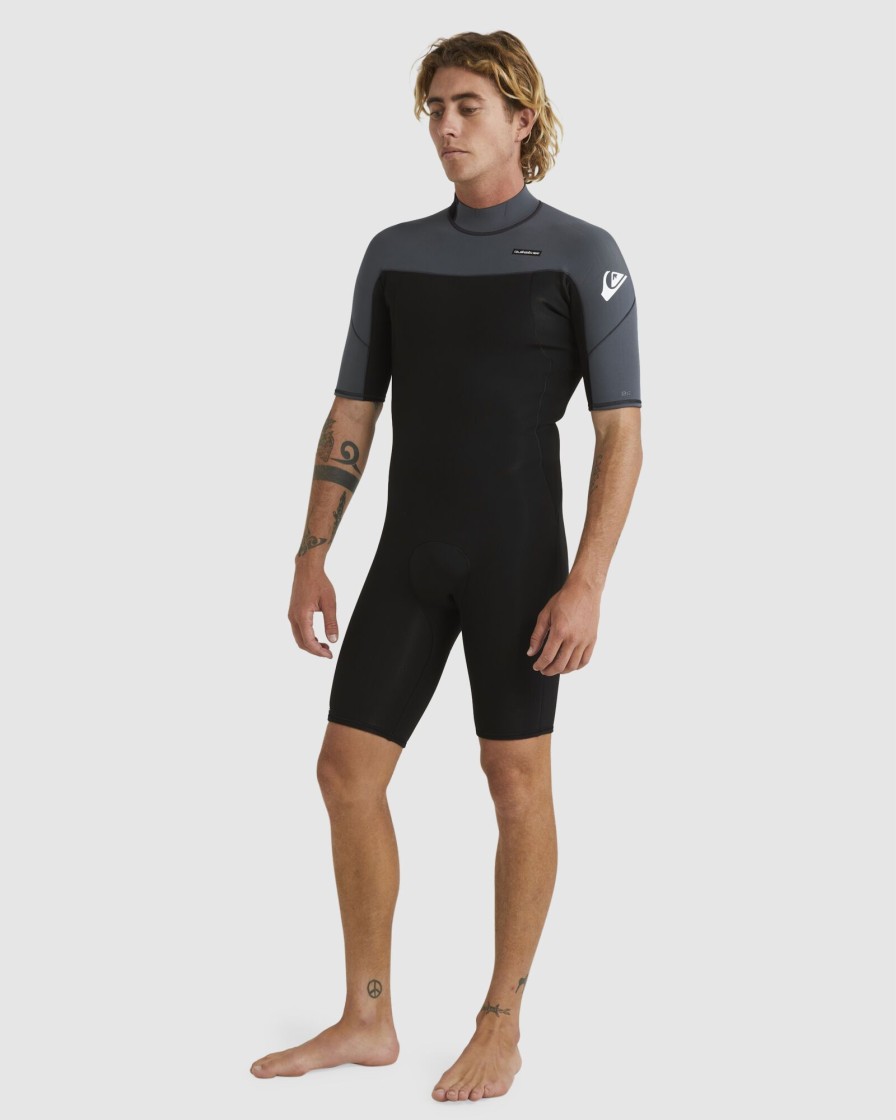 Men QUIKSILVER Wetsuits | Mens 2/2Mm Everyday Sessions Short Sleeve Back Zip Springsuit