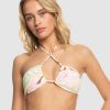 Women ROXY Bikini Tops | Womens Meadow Flowers Halter Neck Bikini Top