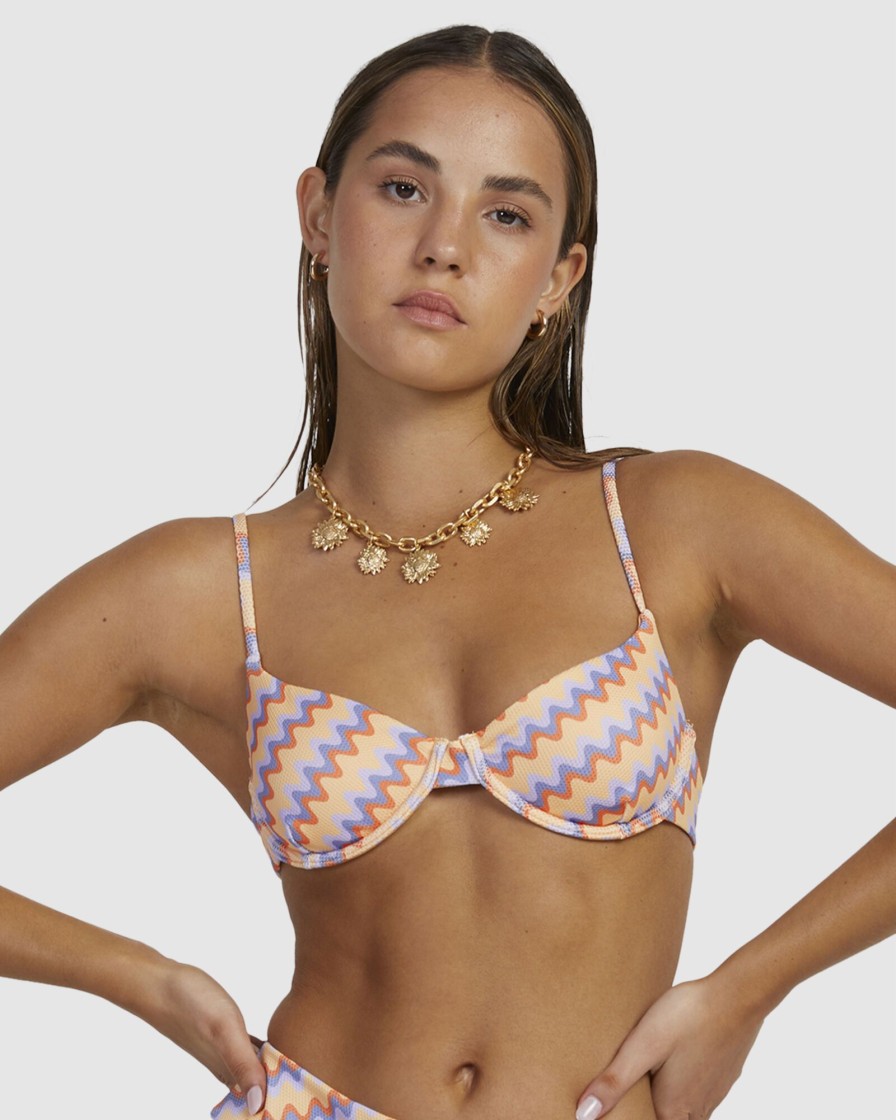 Women RVCA Bikini Tops | Retro Waves Underwire Bikini Top