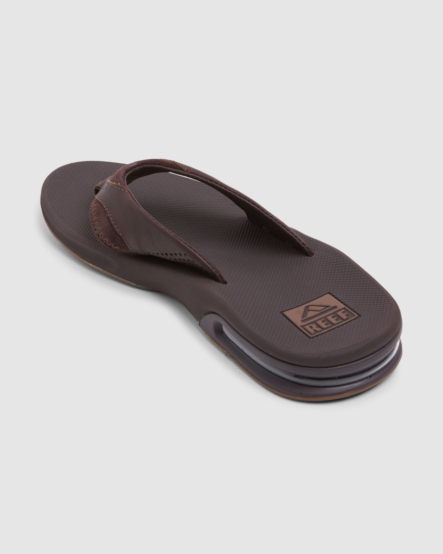 Men REEF Thongs | Leather Fanning Thong - Brown