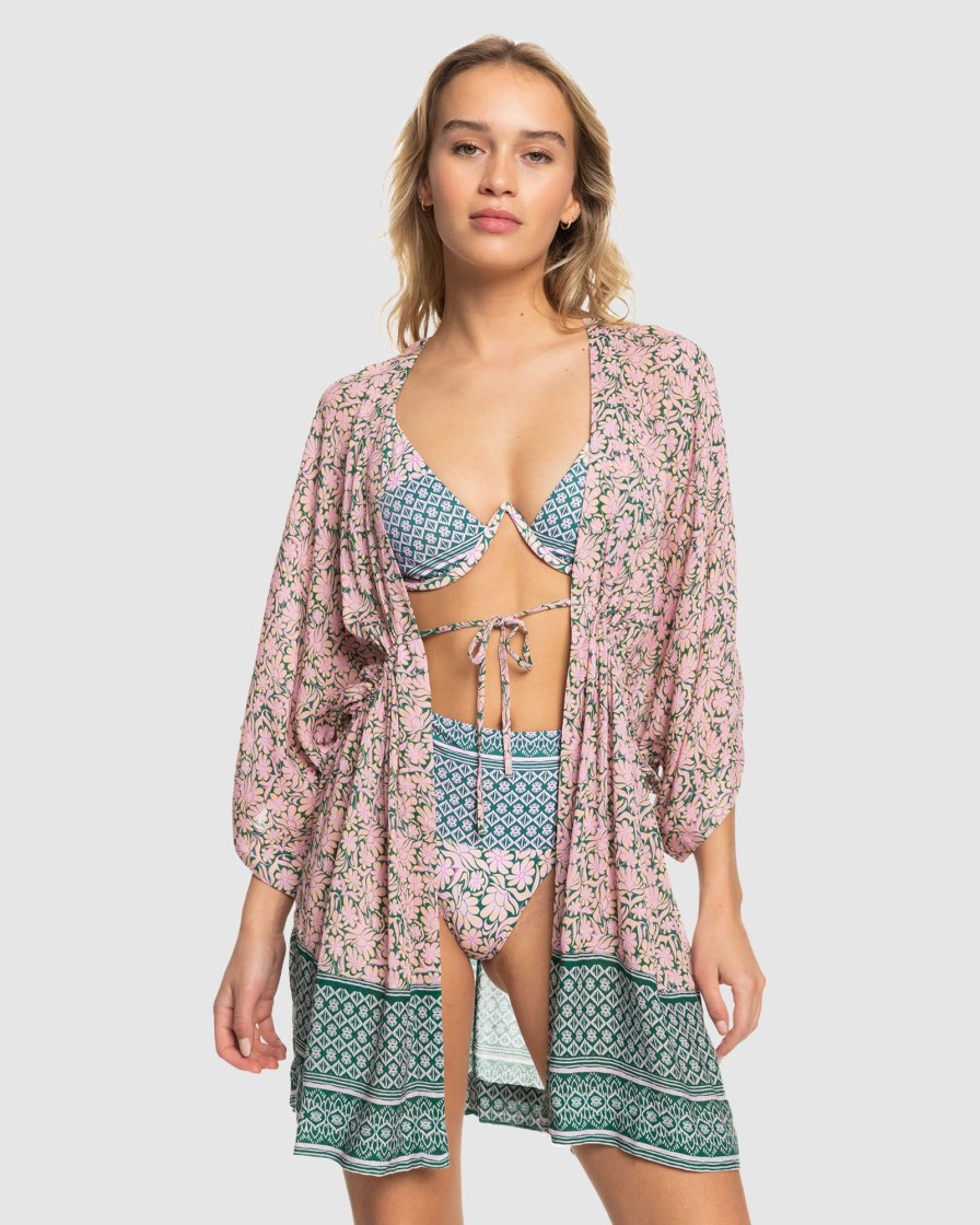 Women ROXY Overswim | Womens Feel Like Sunshine Beach Kimono