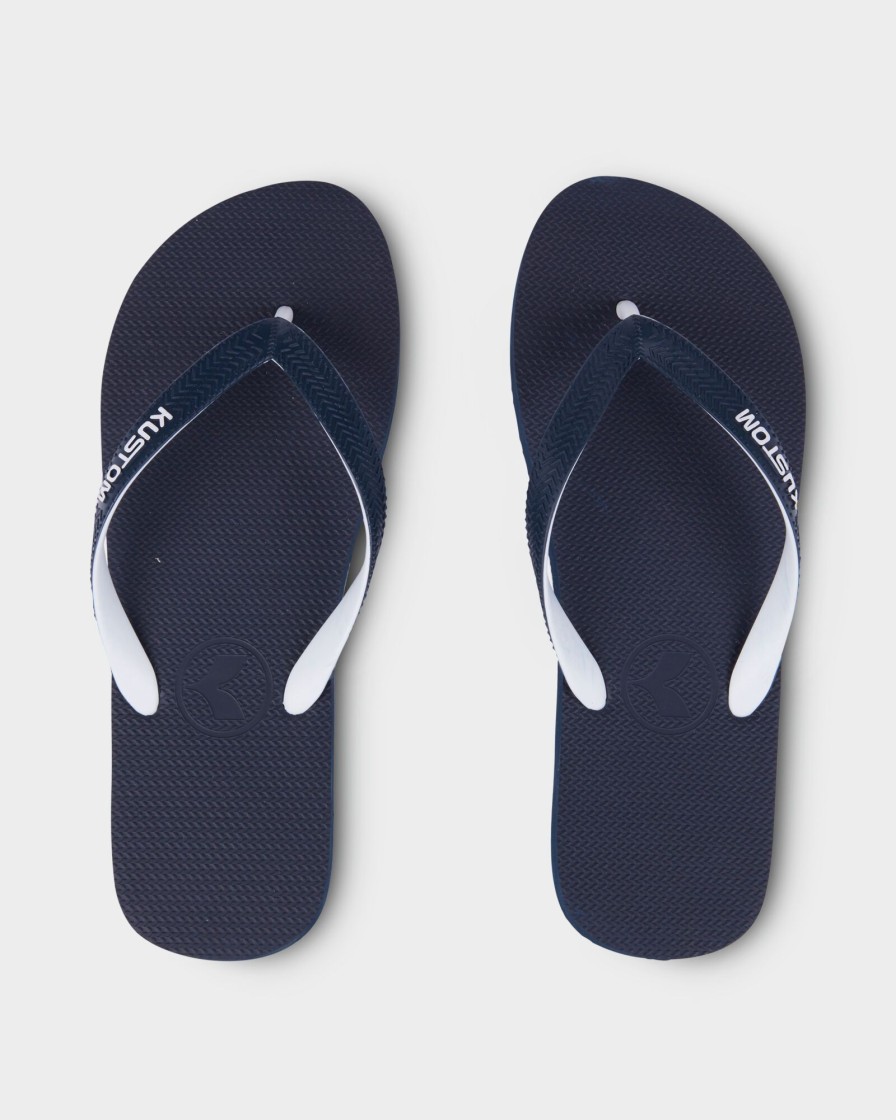 Men KUSTOM Thongs | Blend Base Navy Wht 2Fa