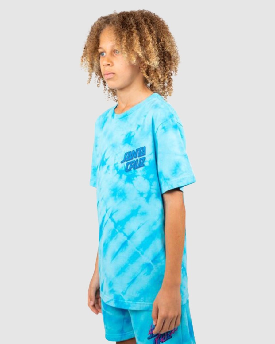 Youth SANTA CRUZ Clothing | Inferno Stacked Strip Dot Tee Blu