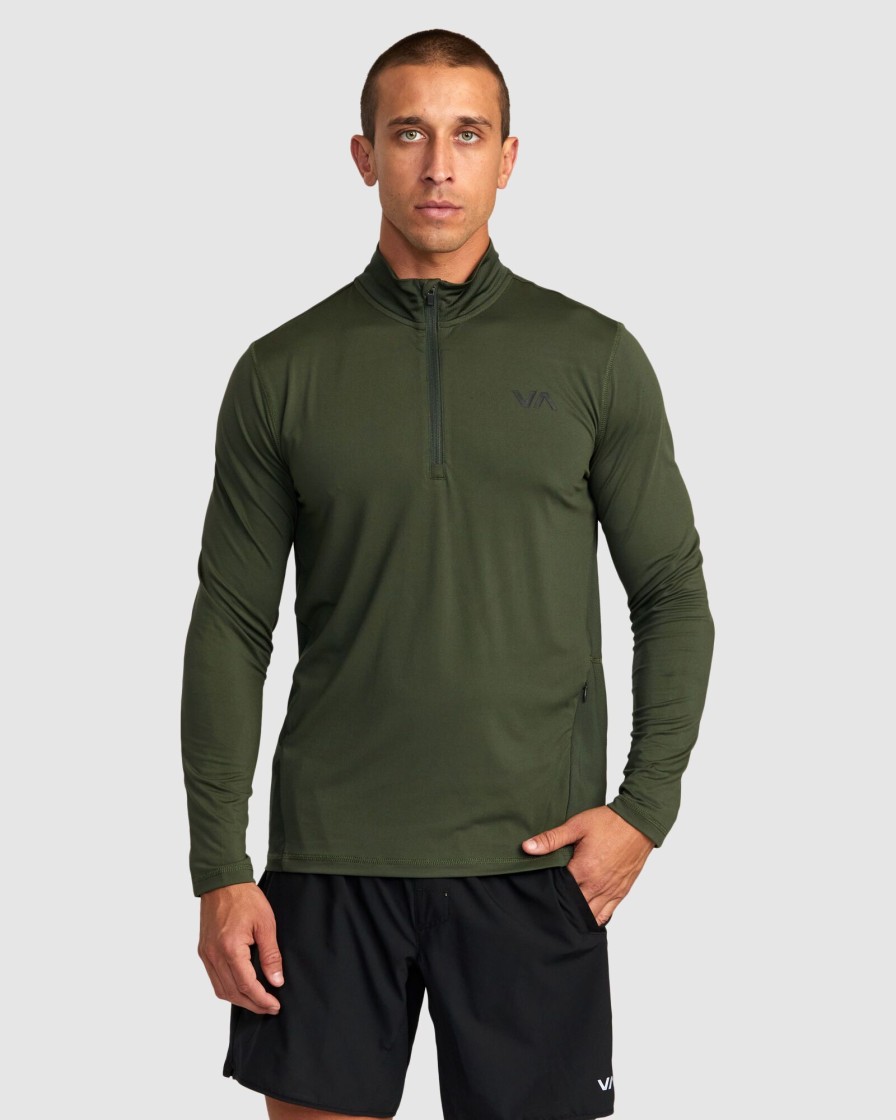 Men RVCA Shirts | Sport Vent Half-Zip Pullover