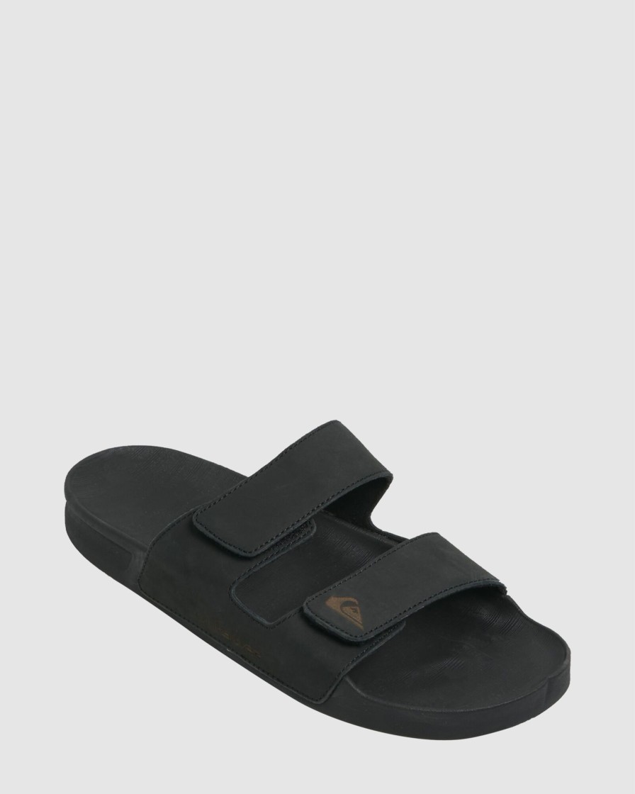 Women QUIKSILVER Slides | Mens Rivi Leather Slider Sandals