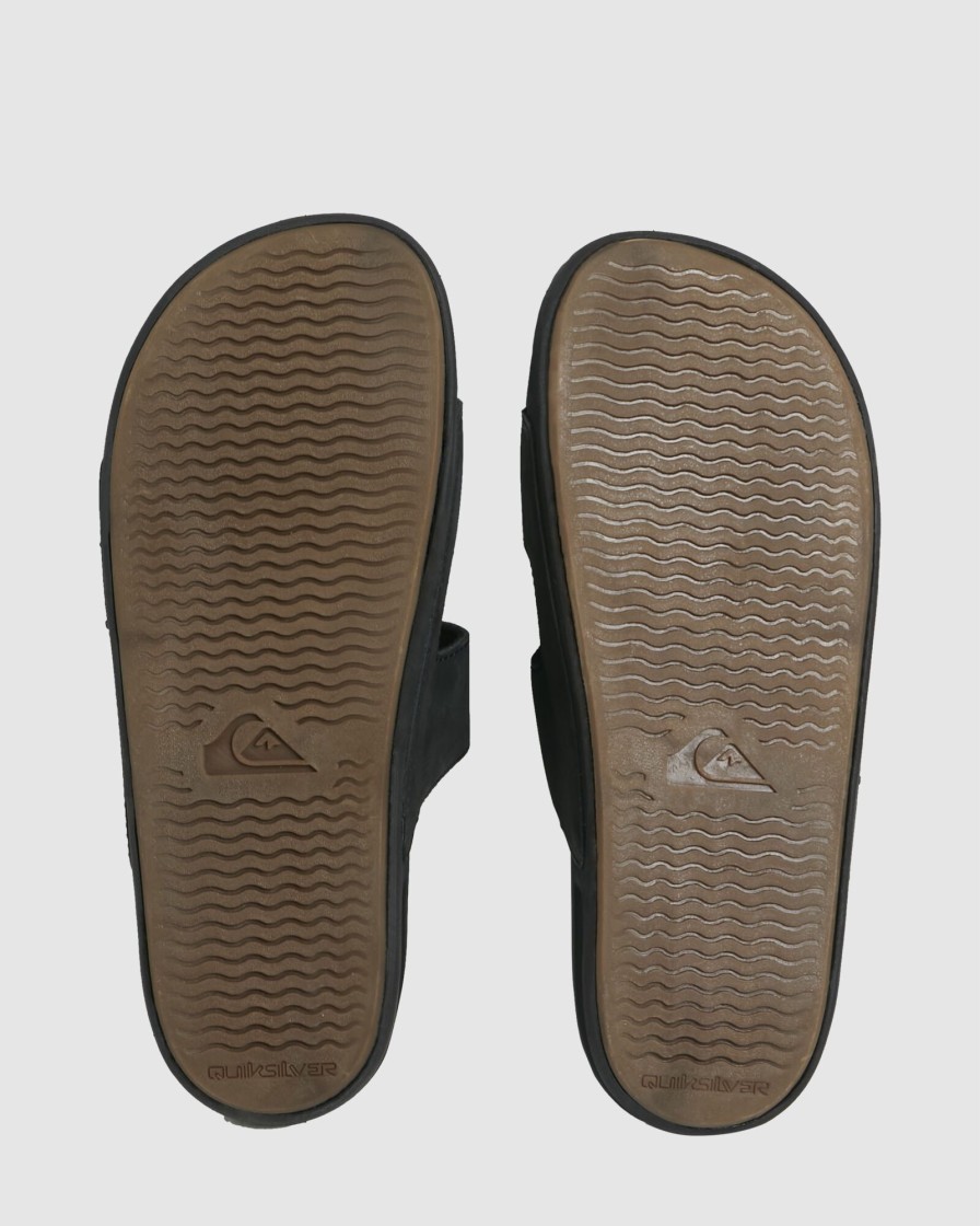 Women QUIKSILVER Slides | Mens Rivi Leather Slider Sandals