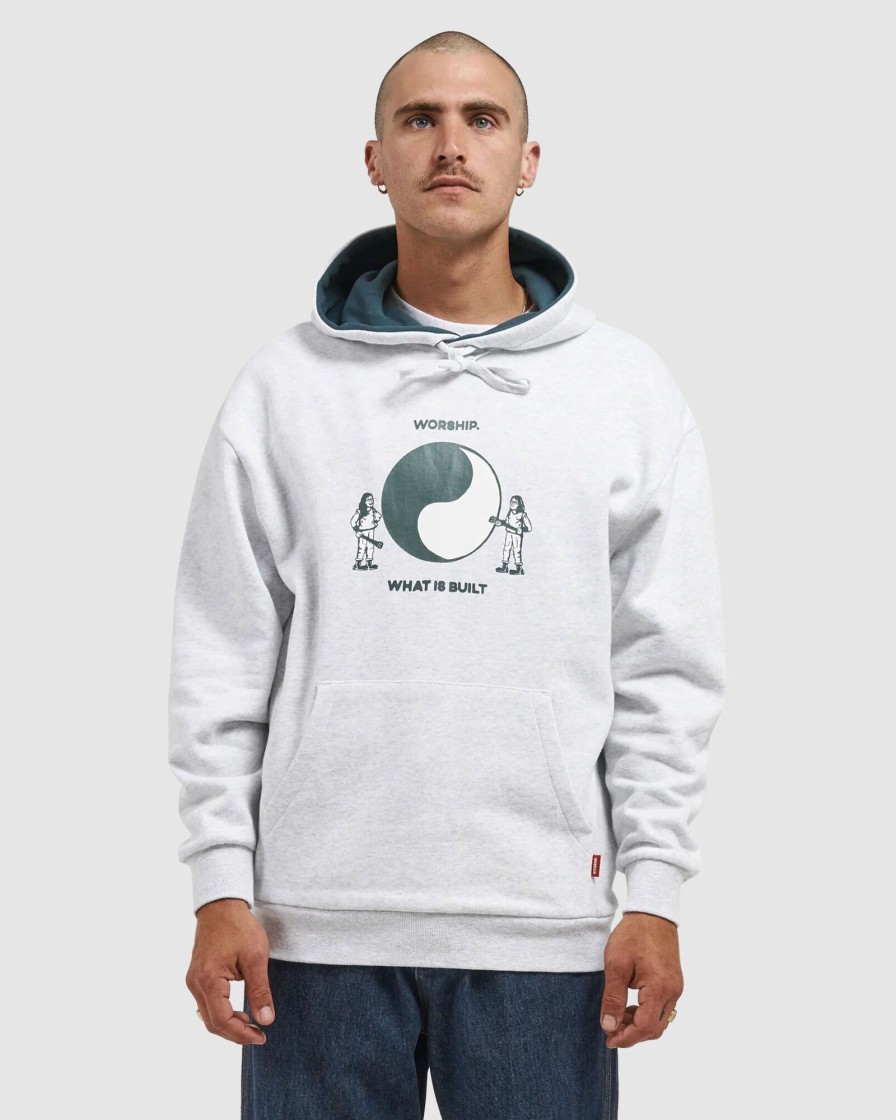 Men WORSHIP Jumpers & Hoodies | Breakdown Hood - Sno Marle