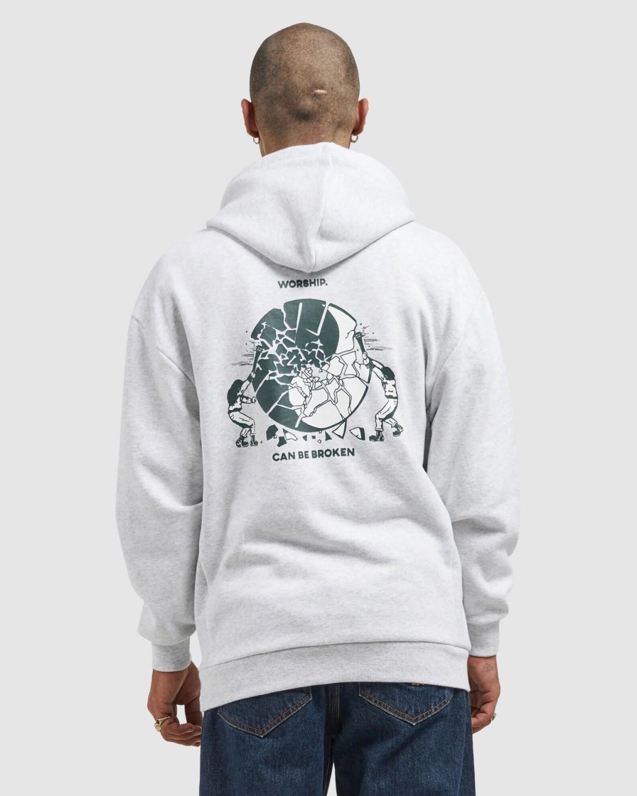 Men WORSHIP Jumpers & Hoodies | Breakdown Hood - Sno Marle