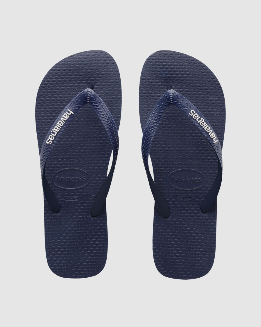 Men HAVAIANAS Thongs | Rubber Logo Navy Blue/Navy Blu