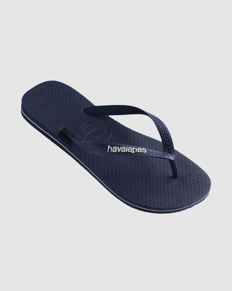 Men HAVAIANAS Thongs | Rubber Logo Navy Blue/Navy Blu