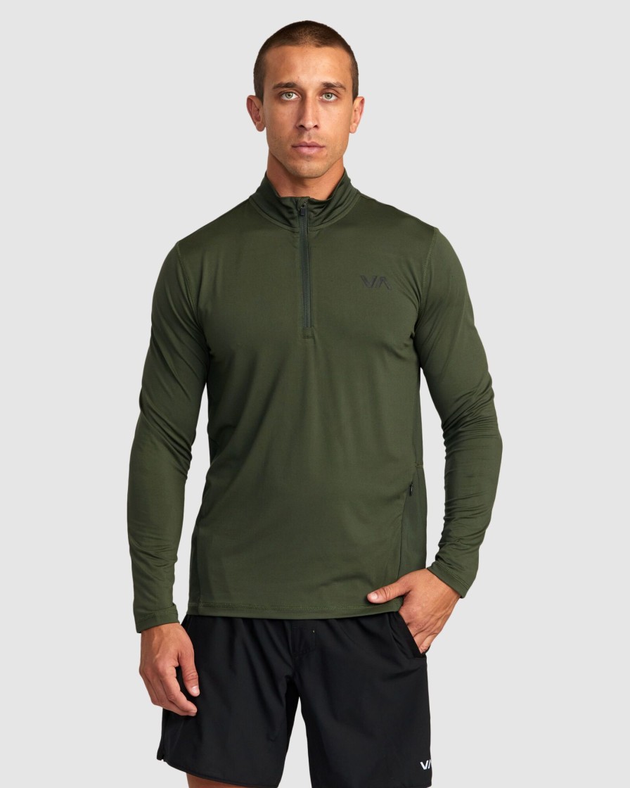 Men RVCA Knitwear | Sport Vent Half-Zip Pullover