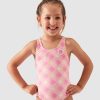 Youth ROXY Clothing | Girl'S 2-7 Flower Plaid One-Piece Swimsuit