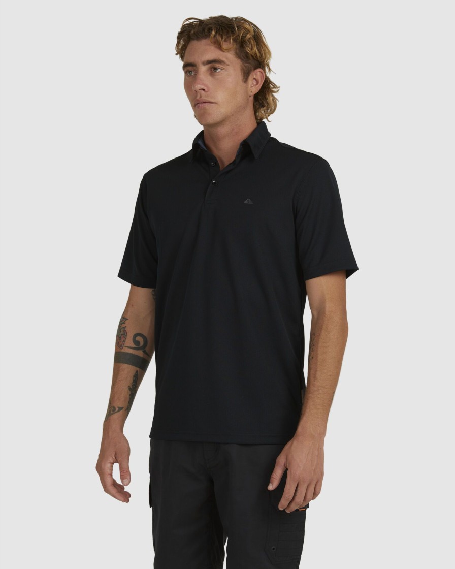 Men QUIKSILVER Shirts | Mens Waterman Water Short Sleeve Polo Shirt