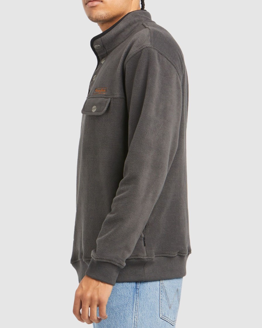 Men WRANGLER Jumpers & Hoodies | Polar Button Up Sweat Slate