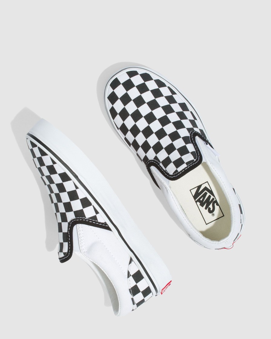 Youth VANS Footwear | Classic Slip-On Blk&Whtchckerb