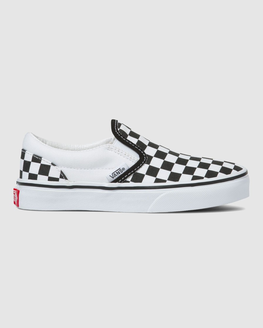 Youth VANS Footwear | Classic Slip-On Blk&Whtchckerb