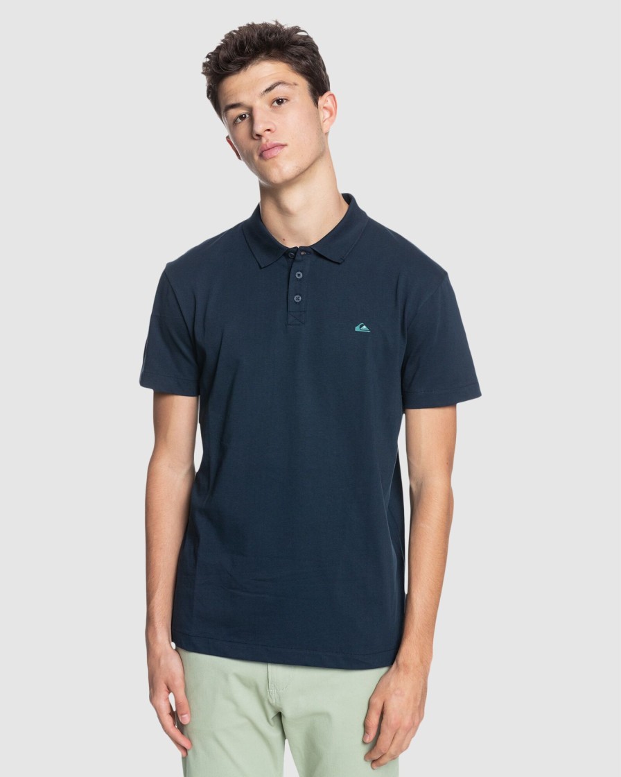 Men QUIKSILVER Jumpers & Hoodies | Mens Essentials Organic Short Sleeve Polo Shirt