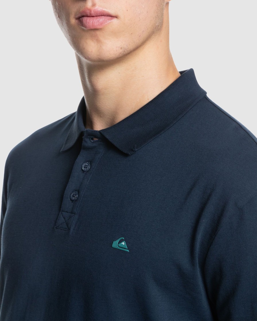 Men QUIKSILVER Jumpers & Hoodies | Mens Essentials Organic Short Sleeve Polo Shirt