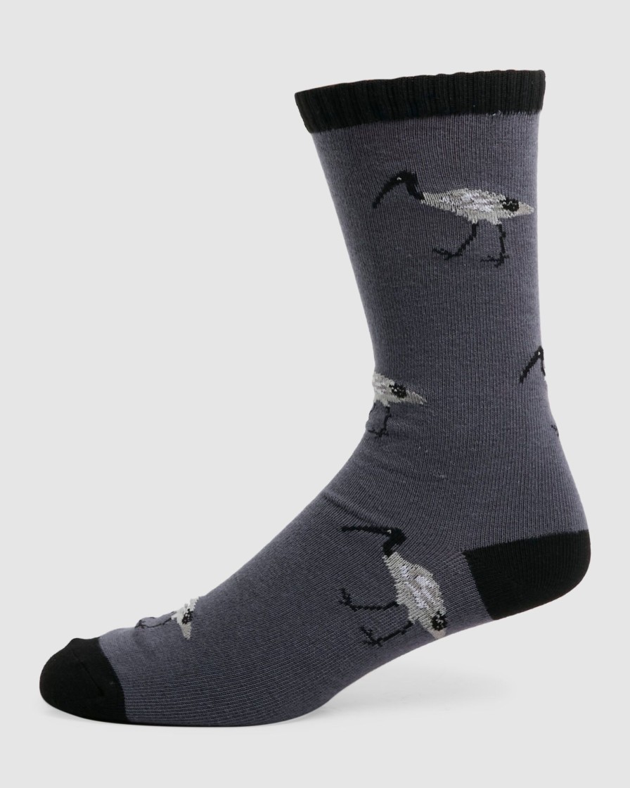 Men KUSTOM Socks & Underwear | M Crew Grey Ibis Multi