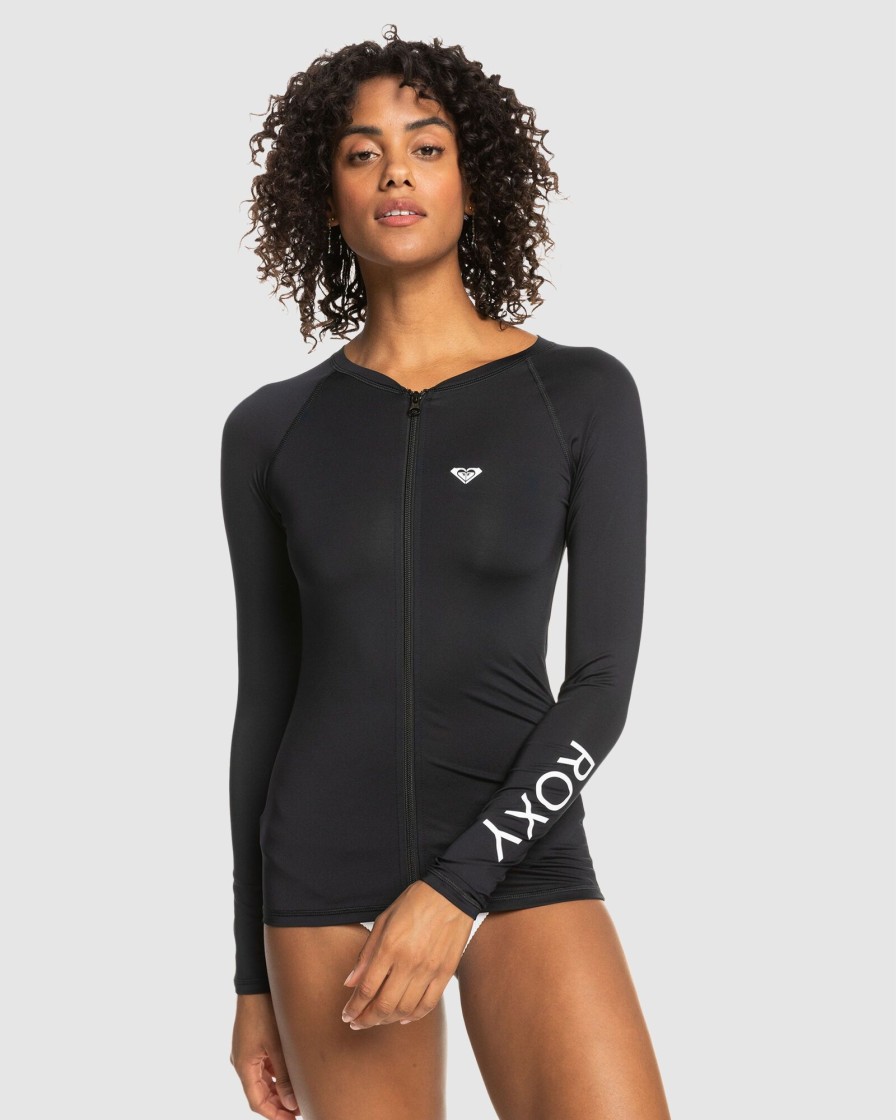 Women ROXY Rashvests | Womens New Essentials Long Sleeve Zip-Up Rash Vest