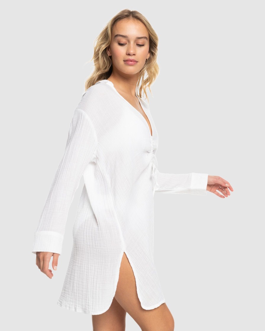 Women ROXY Swimwear | Womens Sun And Limonade Beach Shirt Dress