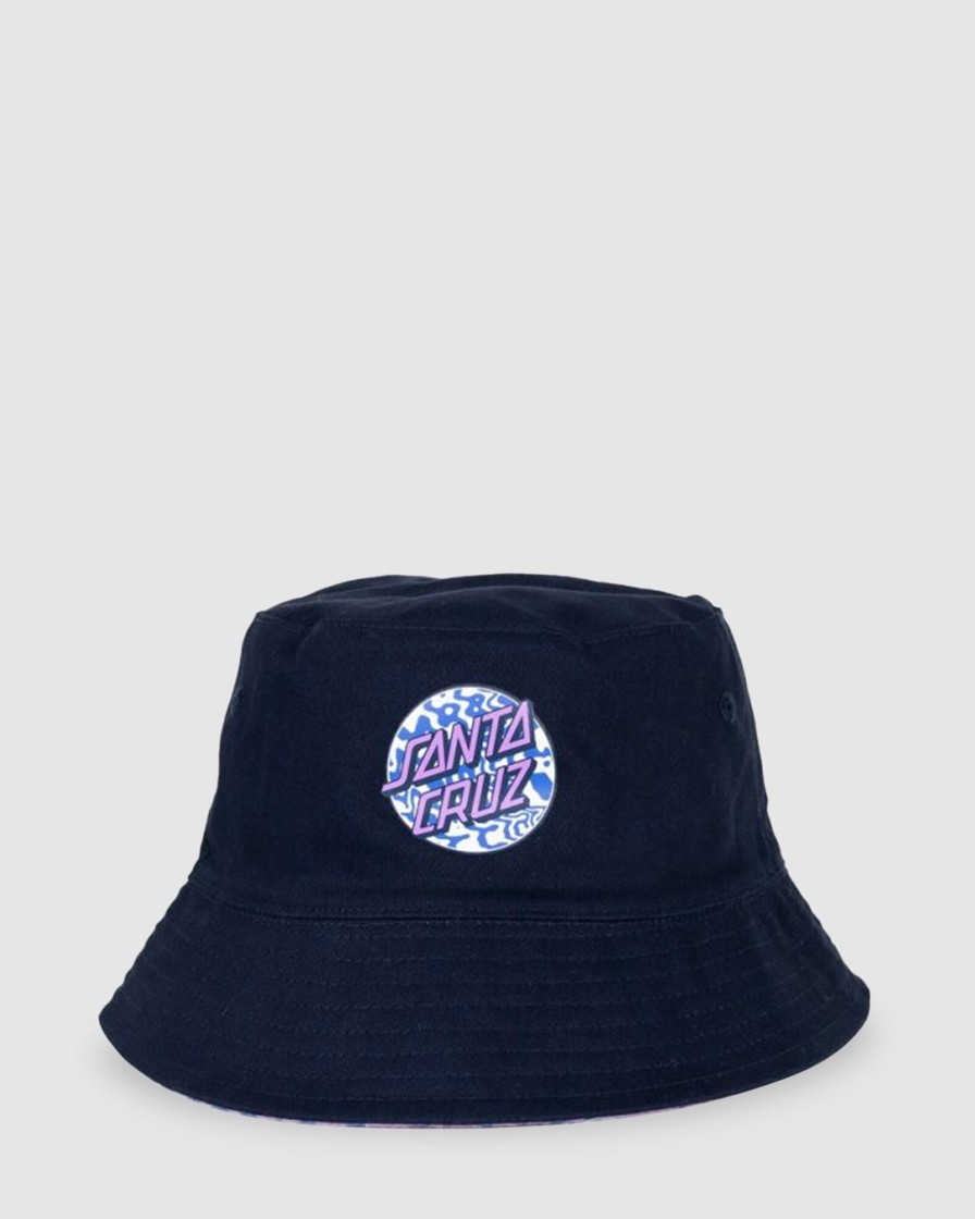 Youth SANTA CRUZ Accessories | Zebra Marble Dot Bucket Hat Nvy