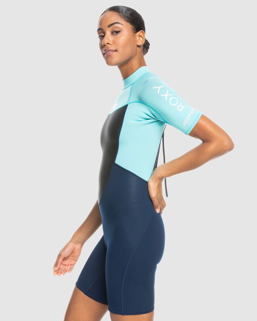 Women ROXY Wetsuits | Womens 2/2Mm Prologue Back Zip Short Sleeve Springsuit