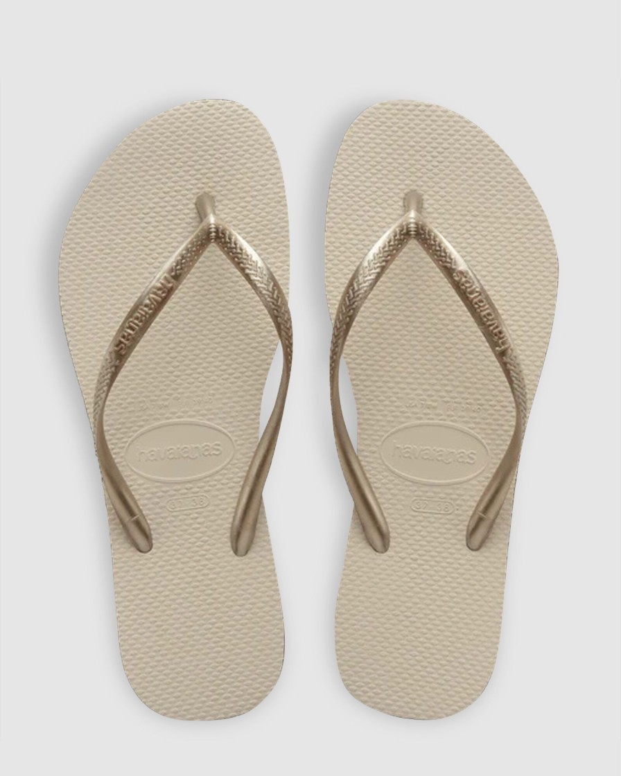 Women HAVAIANAS Sandals | Slim Metallic Beige